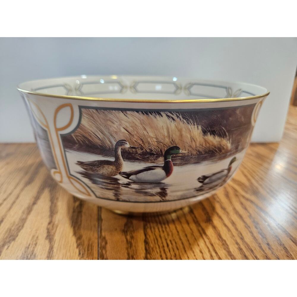Rare Pickard China Ducks Unlimited Maynard Reece Waterfowl Bowl Historical